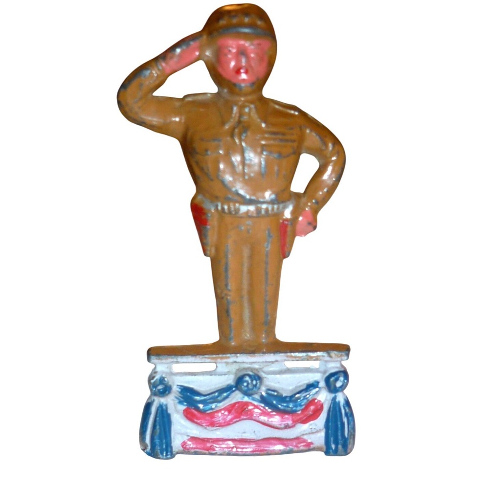 Vintage Manoil Lead Toy Soldier M185 General Patton Review Stand Bunting 45/15